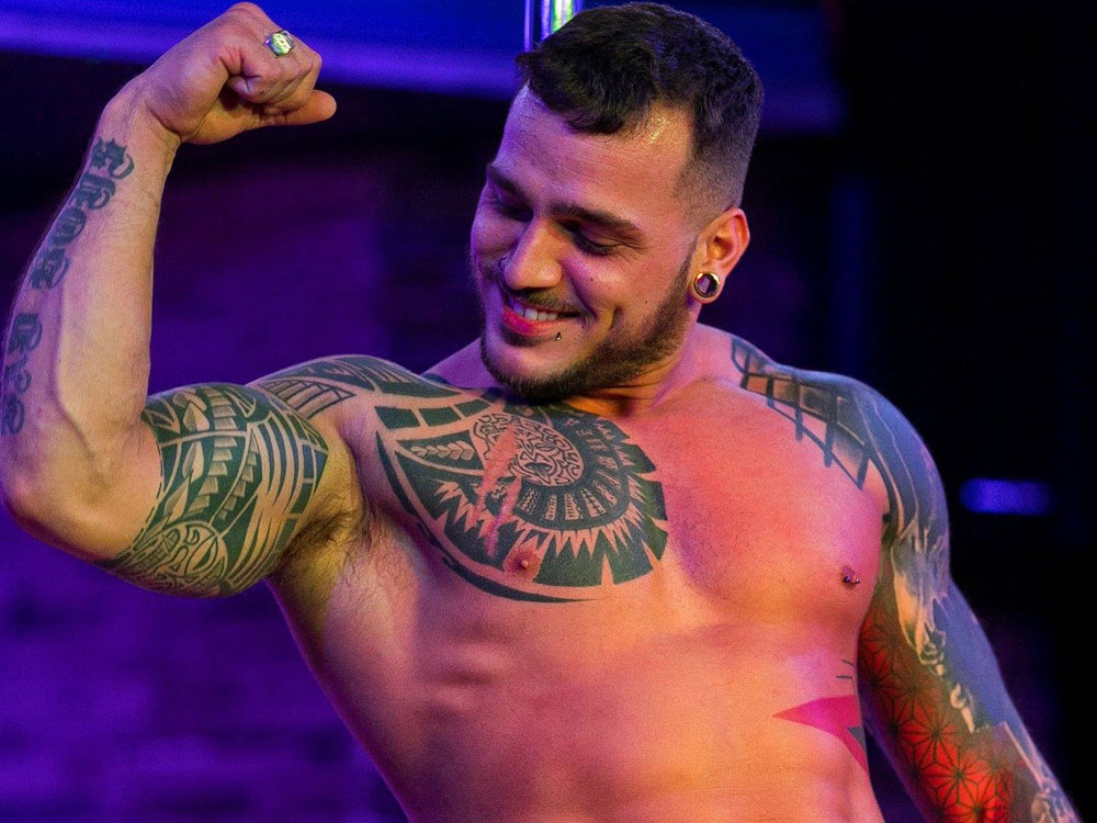 Video of sexy male stripper